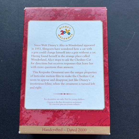 HALLMARK 2000 Alice Meets the Cheshire Cat Ornament - Picture 2 of 5